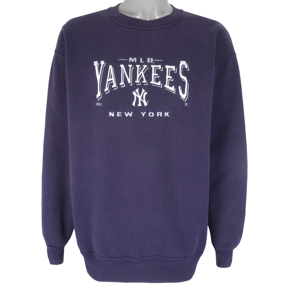 MLB (Lee) - New York Yankees Embroidered Crew Neck Sweatshirt 1990s Large Vintage Retro Baseball