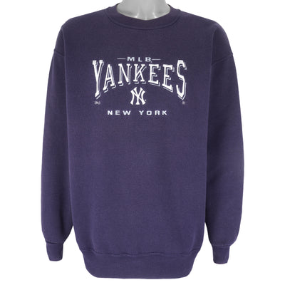 MLB (Lee) - New York Yankees Embroidered Crew Neck Sweatshirt 1990s Large