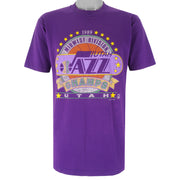 NBA (Hanes) - Utah Jazz Midwest Division Champs T-Shirt 1989 Large Vintage Retro