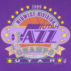 NBA (Hanes) - Utah Jazz Midwest Division Champs T-Shirt 1989 Large Vintage Retro