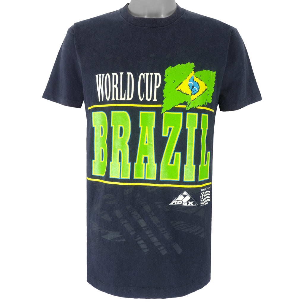 Vintage - FIFA World Cup Brazil Single Stitch T-Shirt 1990s Large Vintage Retro Football