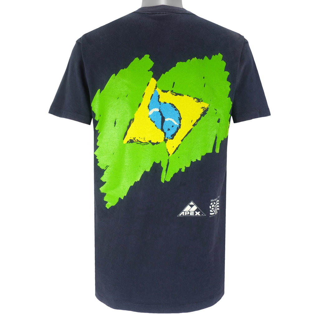 Vintage - FIFA World Cup Brazil Single Stitch T-Shirt 1990s Large Vintage Retro Football