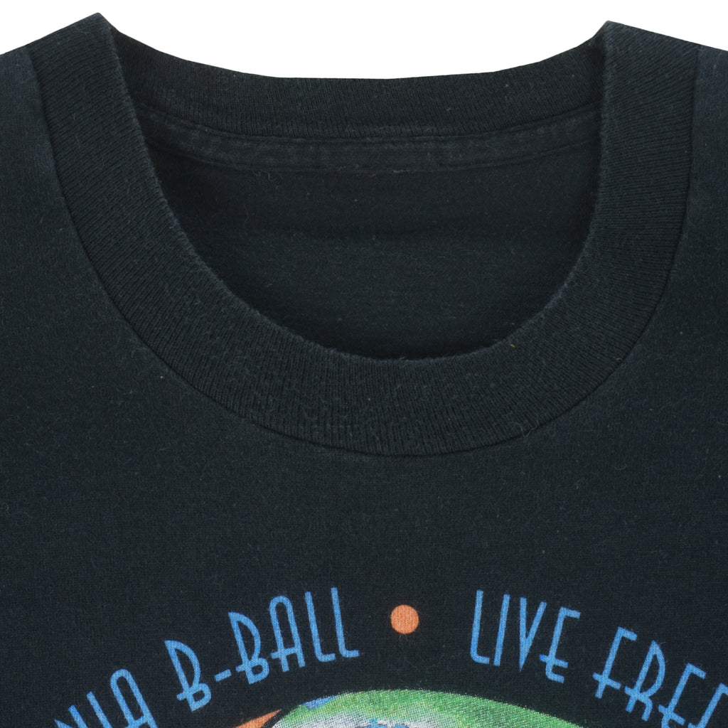 Vintage (Liquid Blue) - Live Free or Die Basketball Grateful Dead Lithuania T-Shirt 1996 Large