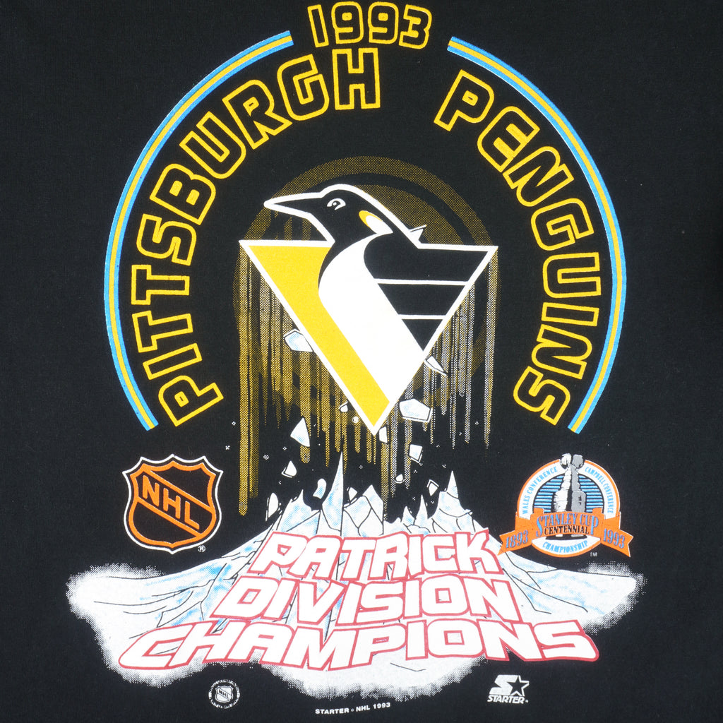 Starter - Pittsburgh Penguins Champs Single Stitch T-Shirt 1993 X-Large Vintage Retro Hockey