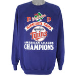 MLB (Garan Inc.) - Minnesota Twins World Champions Series Crew Neck Sweatshirt 1987 XX-Large Vintage Retro Baseball