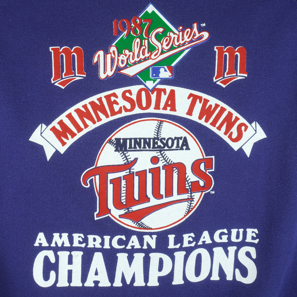 MLB (Garan Inc.) - Minnesota Twins World Champions Series Crew Neck Sweatshirt 1987 XX-Large Vintage Retro Baseball