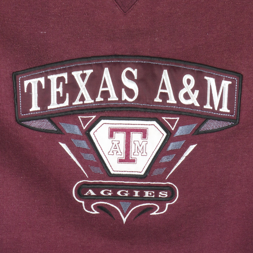NCAA (Midwest) - Texas A&M Aggies Embroidered Crew Neck Sweatshirt 1990s Large Vintage Retro Football College