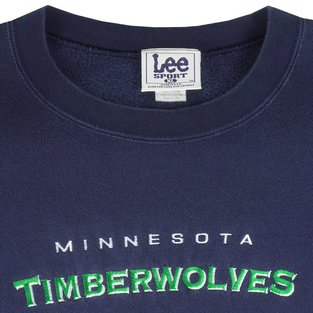 NBA (Lee) - Minnesota Timberwolves Crew Neck Sweatshirt 1990s X-Large Vintage Retro Basketball