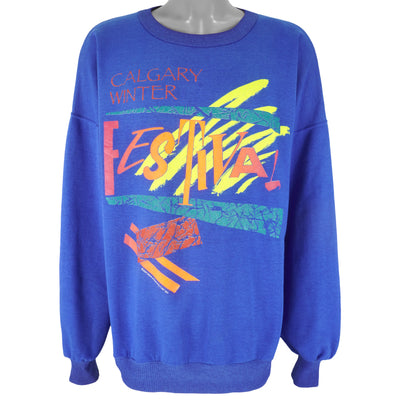 Vintage - Calgary Winter Festival Crew Neck Sweatshirt 1991 X-Large
