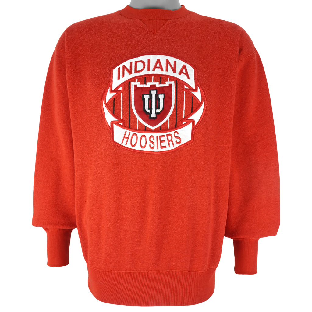 NCAA (Midwest) - Indiana Hoosiers Embroidered Crew Neck Sweatshirt 1990s Medium Vintage Retro Football College