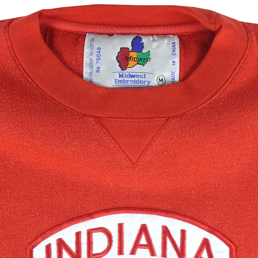 NCAA (Midwest) - Indiana Hoosiers Embroidered Crew Neck Sweatshirt 1990s Medium Vintage Retro Football College