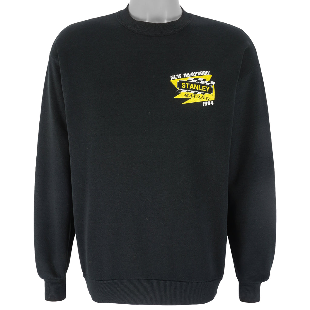 NASCAR (Jerzees) - Dale Earnhardt Stanley Racing Crew Neck Sweatshirt 1990s Large Vintage Retro