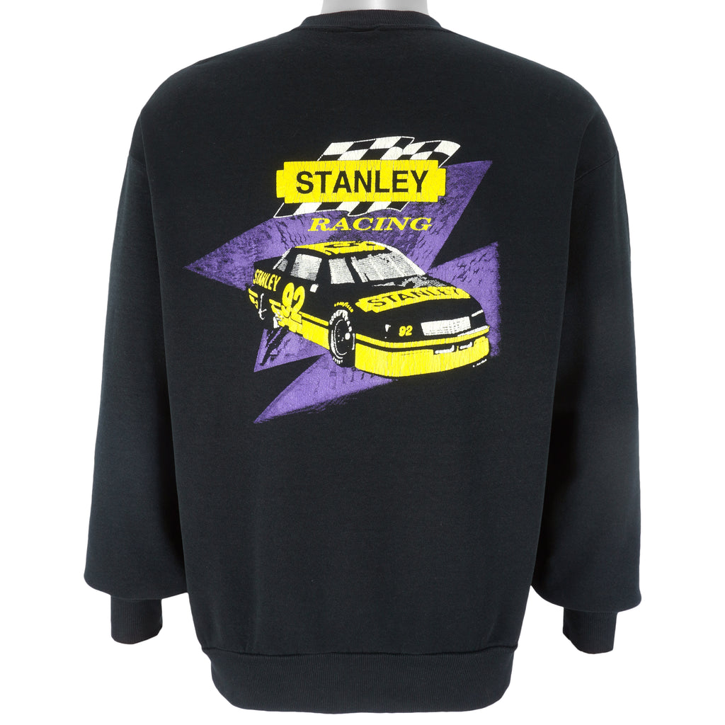 NASCAR (Jerzees) - Dale Earnhardt Stanley Racing Crew Neck Sweatshirt 1990s Large Vintage Retro