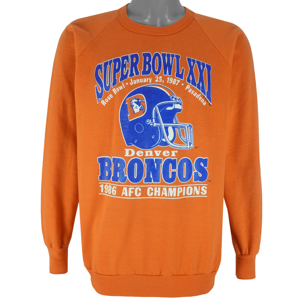 NFL (Rich) - Denver Broncos Super Bowl Champions Crew Neck Sweatshirt 1987 X-Large Vintage Retro Football