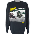 Vintage (Fruit Of The Loom) - Miller Draft Snowmobiles Sweatshirt 1990s X-Large Vintage Retro