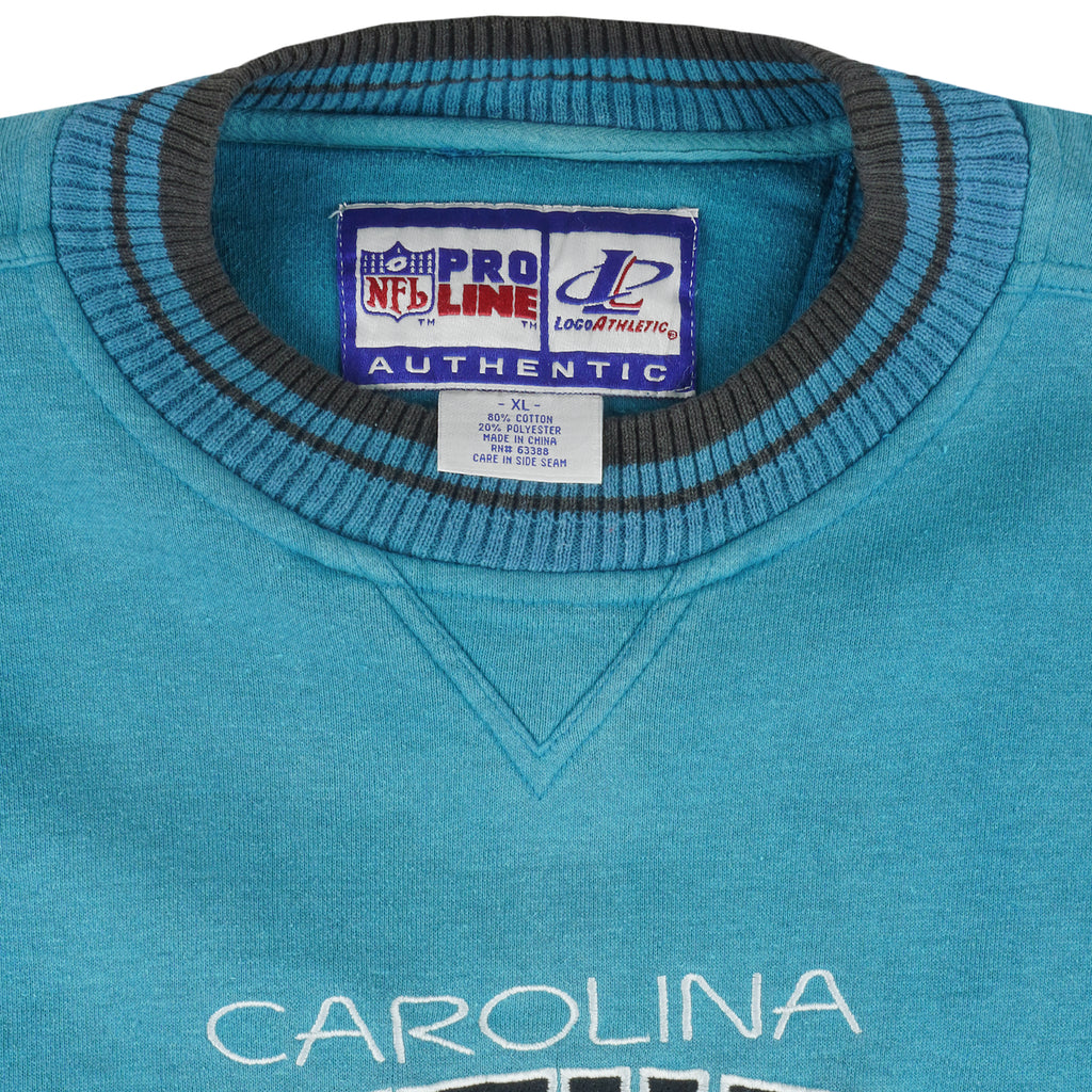 NFL (Logo Athletic) - Carolina Panthers Crew Neck Sweatshirt 1990s X-Large Vintage Retro Football