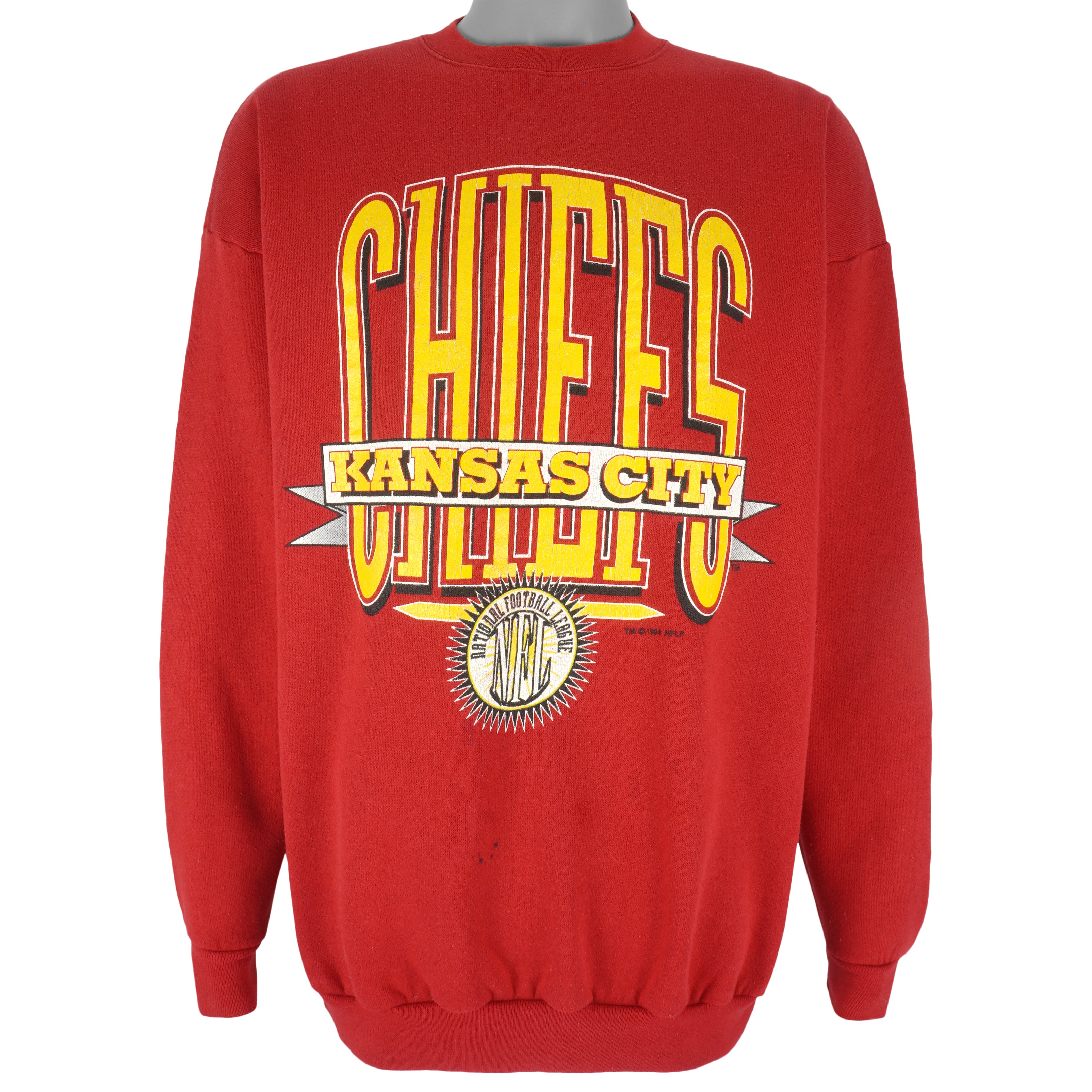 NFL (Logo 7) - Kansas City Chiefs Crew Neck Sweatshirt 1994 X-Large Vintage Retro Football 