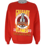NHL - Calgary Flames Champions Crew Neck Sweatshirt 1989 X-Large Vintage Retro Hockey