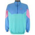 Nike - Blue & Green 1/4 Zip Sweatshirt 1990s Large Vintage Retro