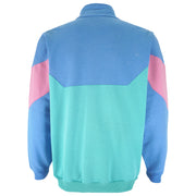 Nike - Blue & Green 1/4 Zip Sweatshirt 1990s Large Vintage Retro