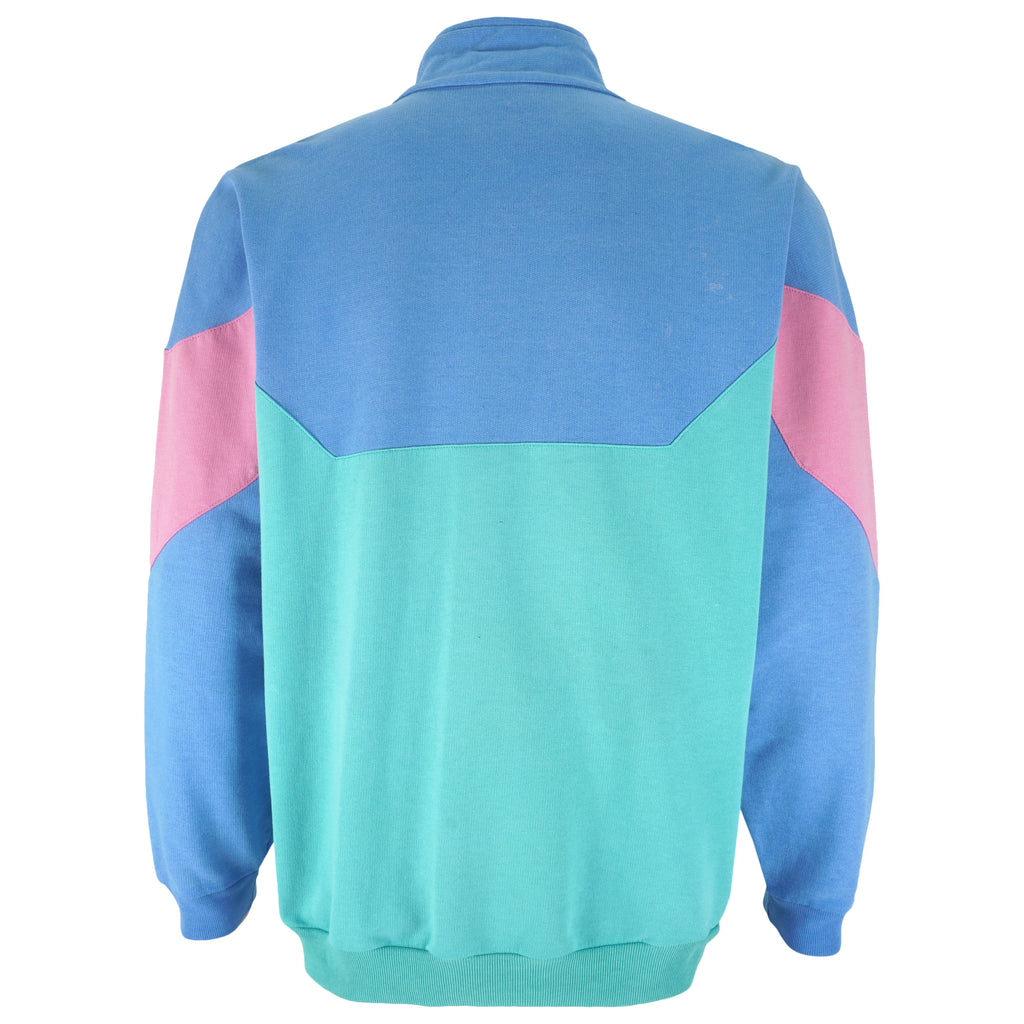 Nike - Blue & Green 1/4 Zip Sweatshirt 1990s Large Vintage Retro