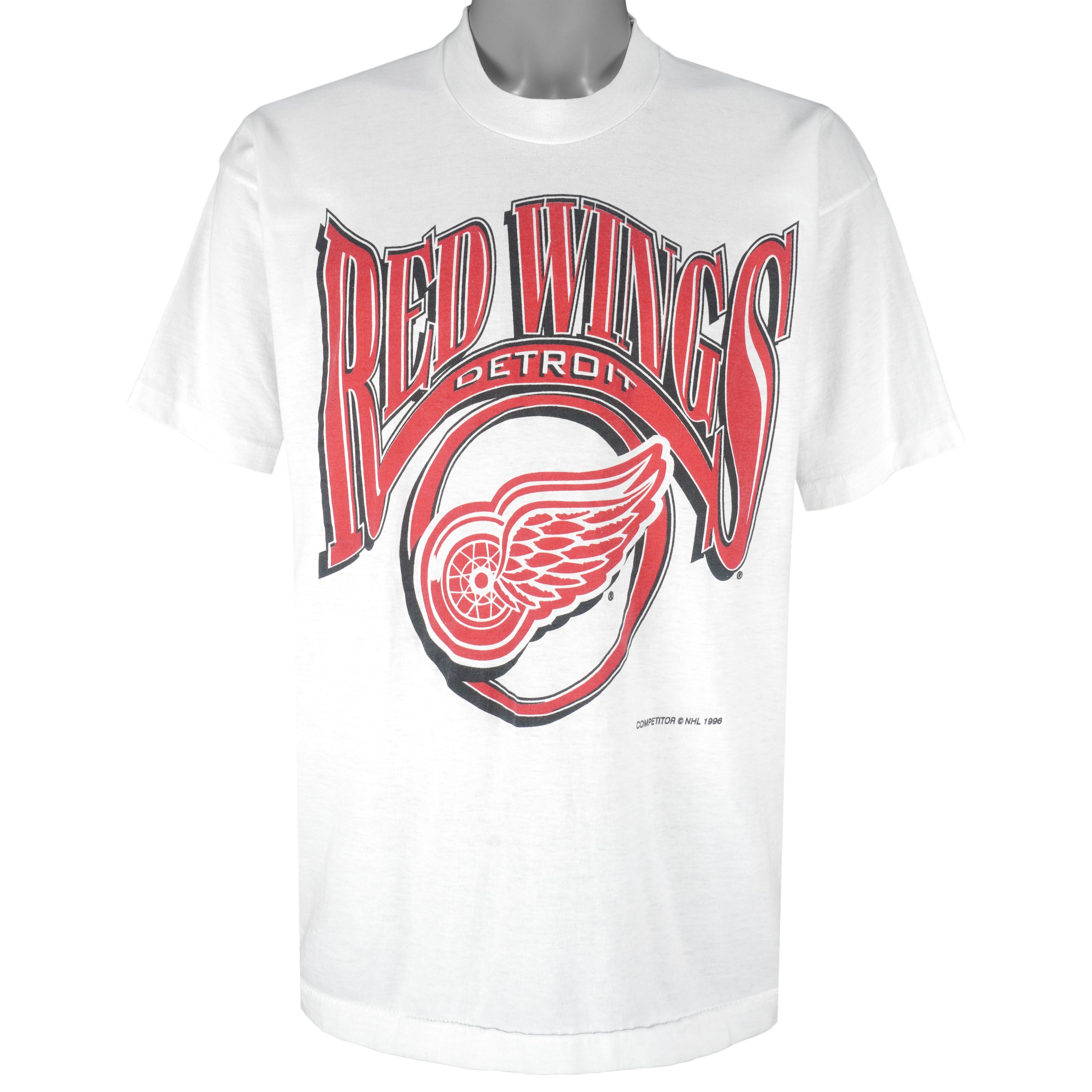 NHL - Detroit Red Wings Spell-Out T-Shirt 1996 X-Large Vintage Retro