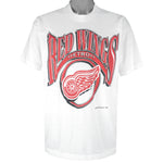 NHL - Detroit Red Wings Spell-Out T-Shirt 1996 X-Large Vintage Retro
