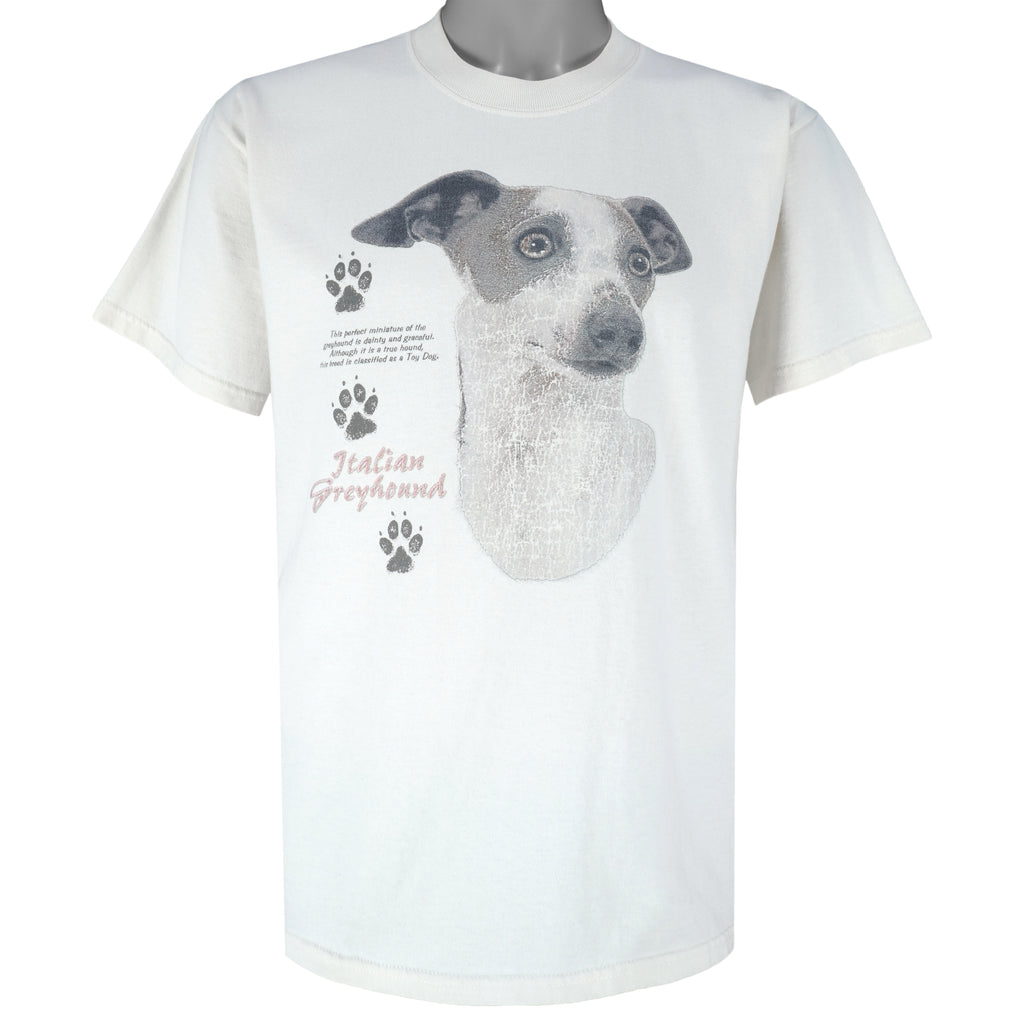 Vintage (Gildan) - Italian Greyhound Single Stitch T-Shirt 1990s Medium Vintage Retro