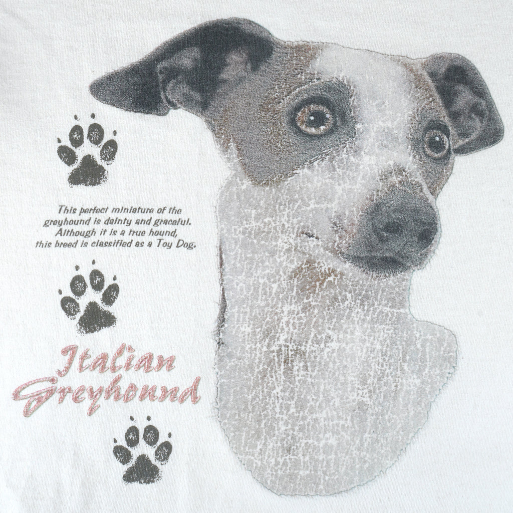 Vintage (Gildan) - Italian Greyhound Single Stitch T-Shirt 1990s Medium Vintage Retro