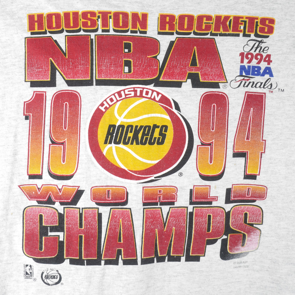 NBA (Competitor) - Houston Rockets World Champs T-Shirt 1994 Large Vintage Retro
