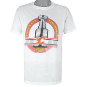 NHL (Special) - Calgary Flames Stanley Cup Champions T-Shirt 1989 Large Vintage Retro Hockey