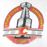 NHL (Special) - Calgary Flames Stanley Cup Champions T-Shirt 1989 Large Vintage Retro Hockey