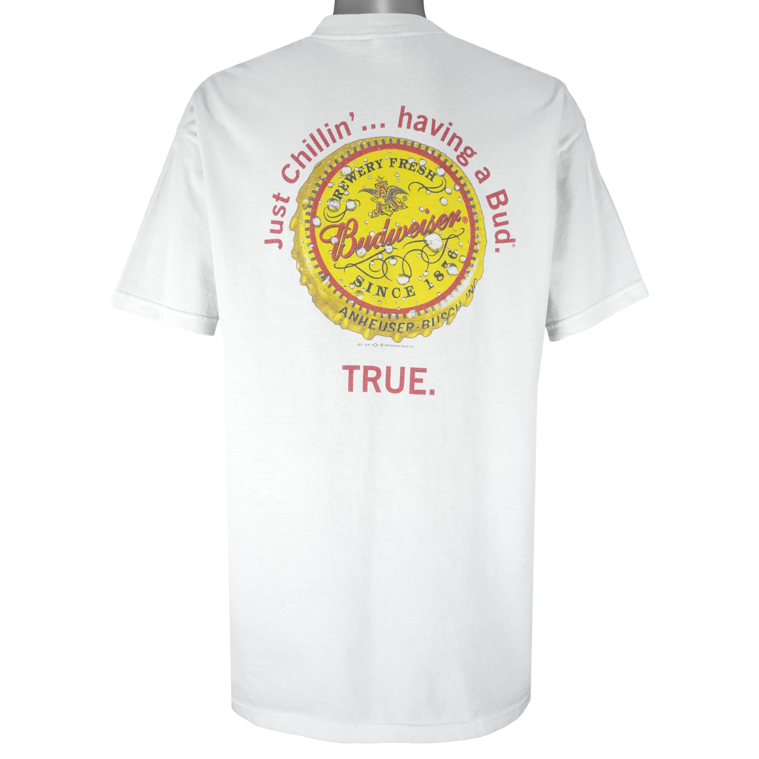Budweiser (Anvil) - Just Chillin' Having a Bud T-Shirt 1990s X-Large Vintage Retro