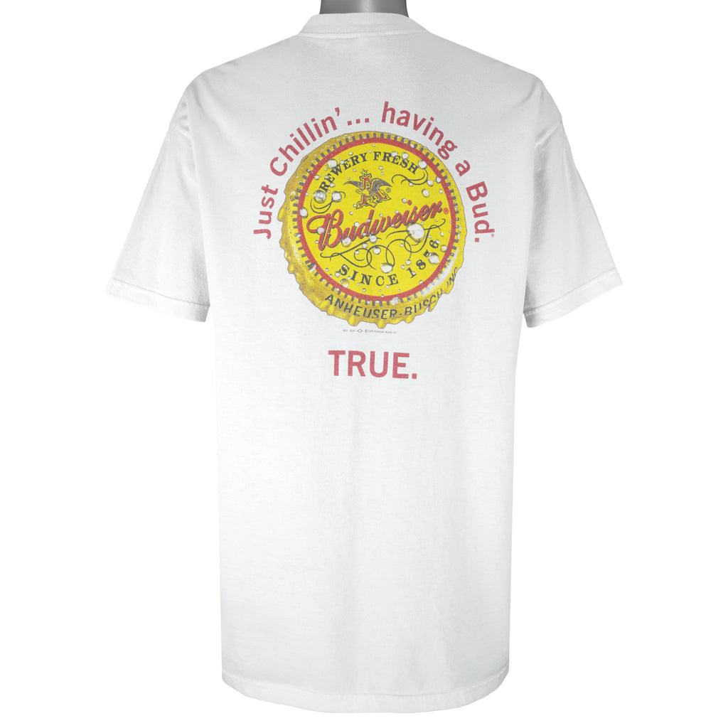 Budweiser (Anvil) - Just Chillin' Having a Bud T-Shirt 1990s X-Large Vintage Retro