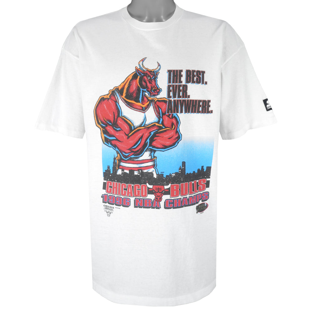 Starter - Chicago Bulls The Best Ever Anywhere Single Stitch T-Shirt 1996 X-Large Vintage Retro Basketball