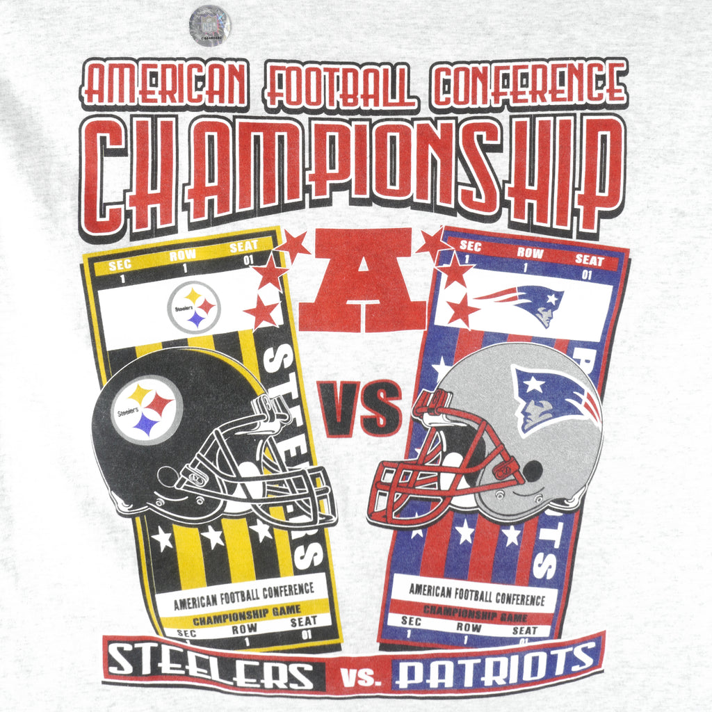 NFL - Steelers Vs. Patriots AFC Championships T-Shirt 2000s X-Large Vintage Football