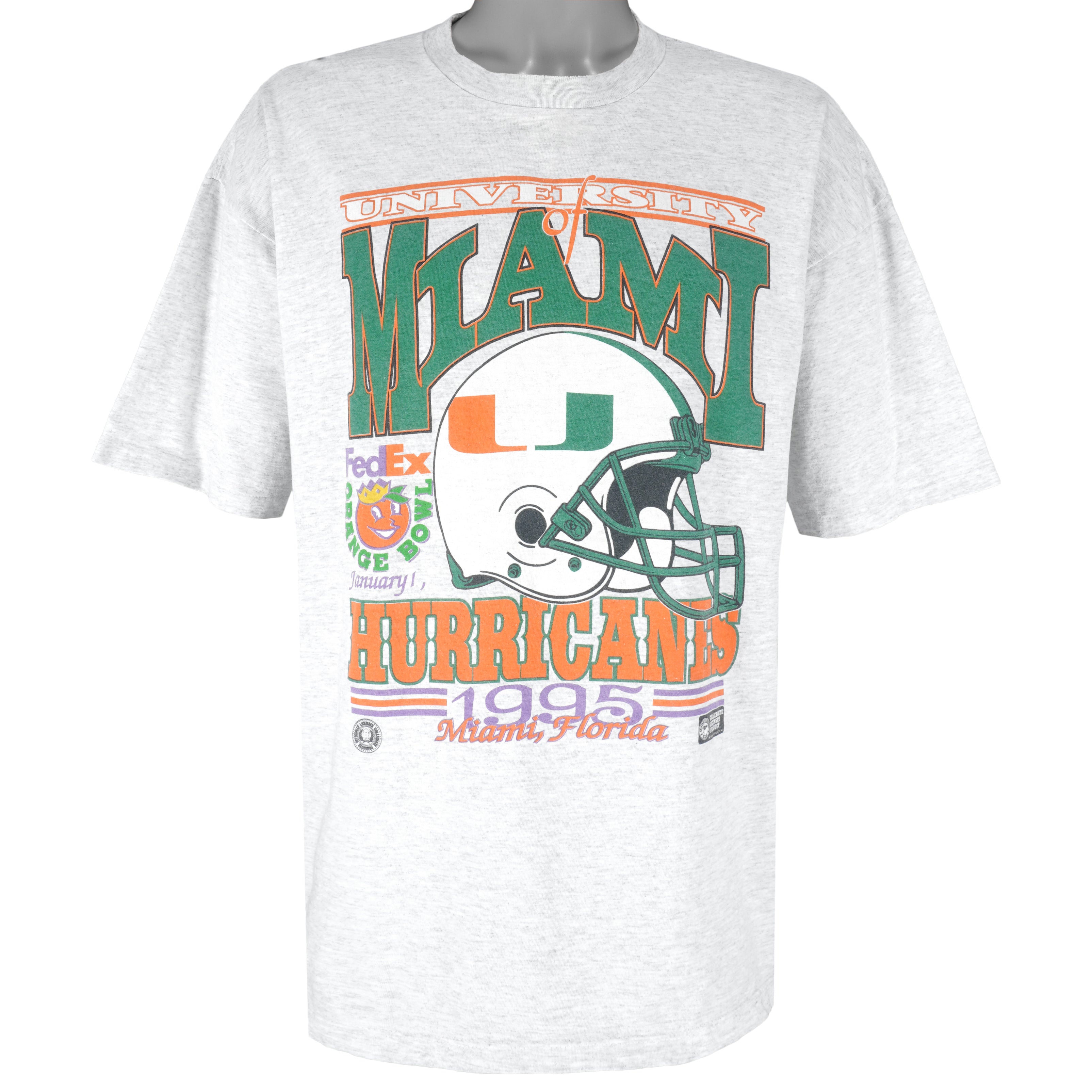 NCAA (Belton) - Miami Hurricanes FedEx Orange Bowl T-Shirt 1990s XX-Large Vintage Retro Football College