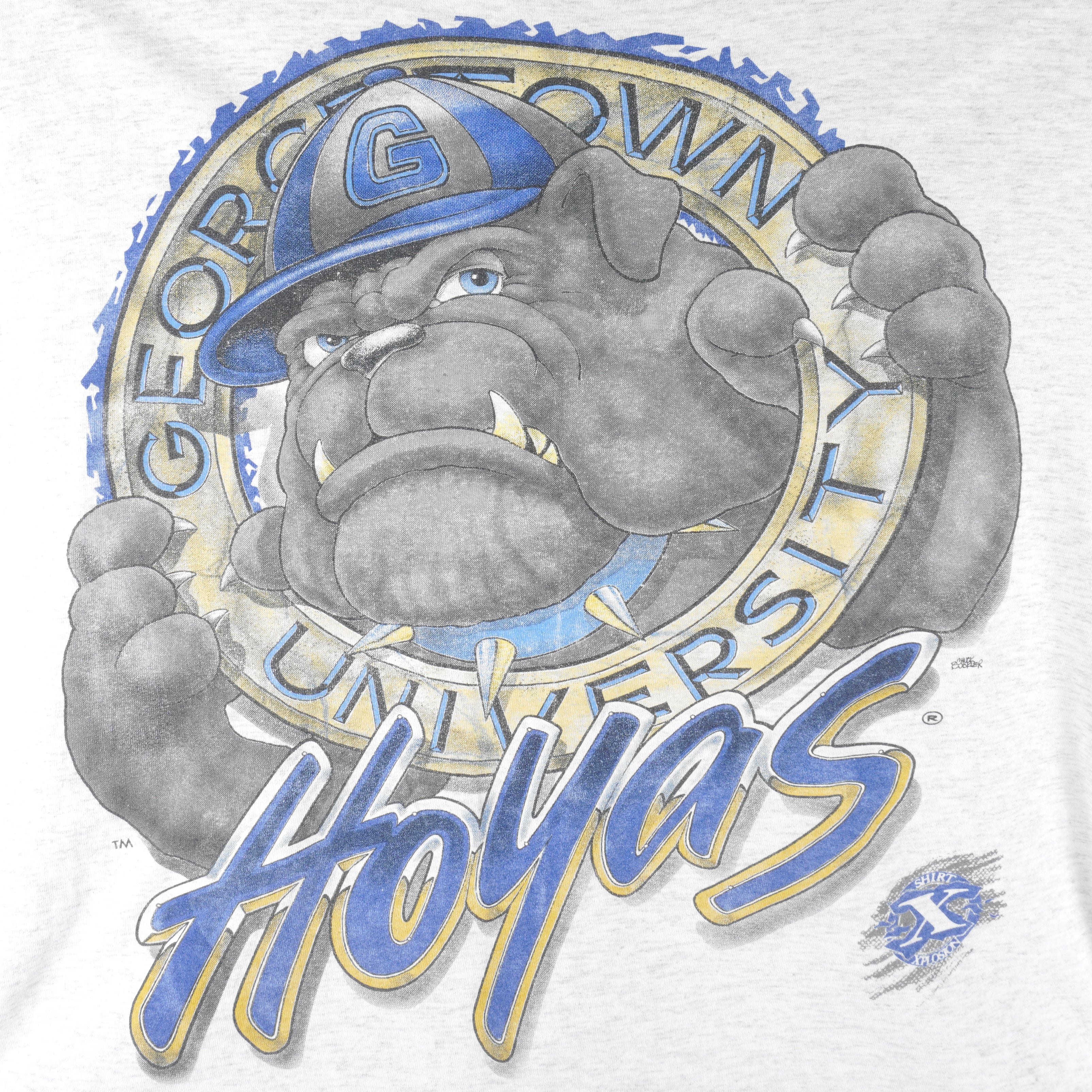 NCAA (Oneita) - University of Georgetown Hoyas T-Shirt 1990s X-Large Vintage Retro Football College