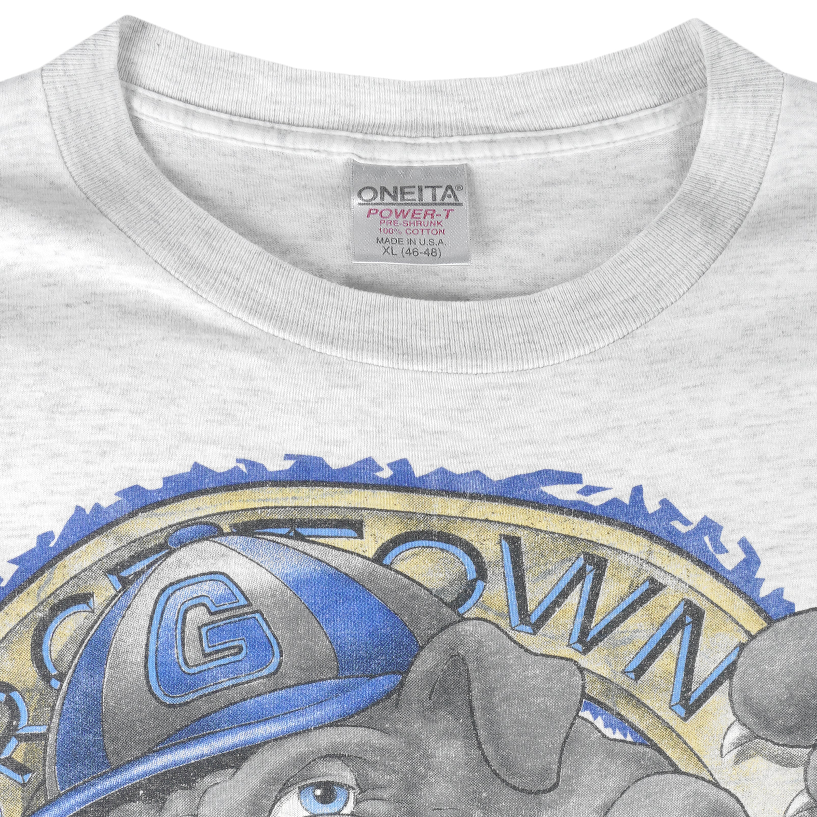NCAA (Oneita) - University of Georgetown Hoyas T-Shirt 1990s X-Large Vintage Retro Football College