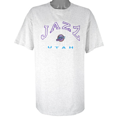 NBA (CSA) - Utah Jazz Embroidered Spell-Out T-Shirt 1990s X-Large