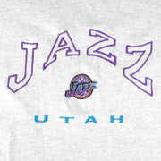 NBA (CSA) - Utah Jazz Embroidered Spell-Out T-Shirt 1990s X-Large Vintage Retro Basketball