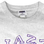 NBA (CSA) - Utah Jazz Embroidered Spell-Out T-Shirt 1990s X-Large Vintage Retro Basketball