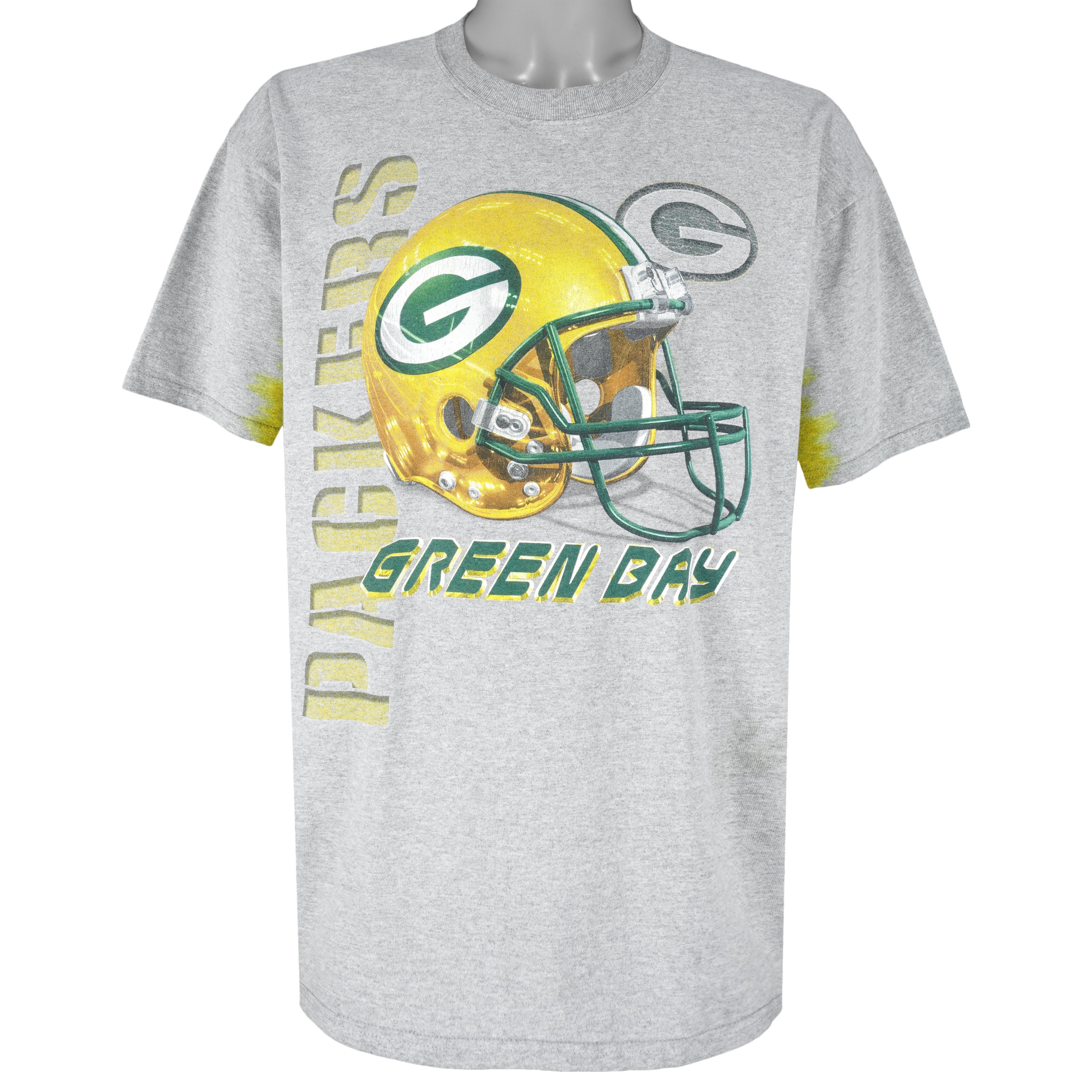 NFL - Green Bay Packers Helmet Single Stitch T-Shirt 1990s X-Large Vintage Retro Football