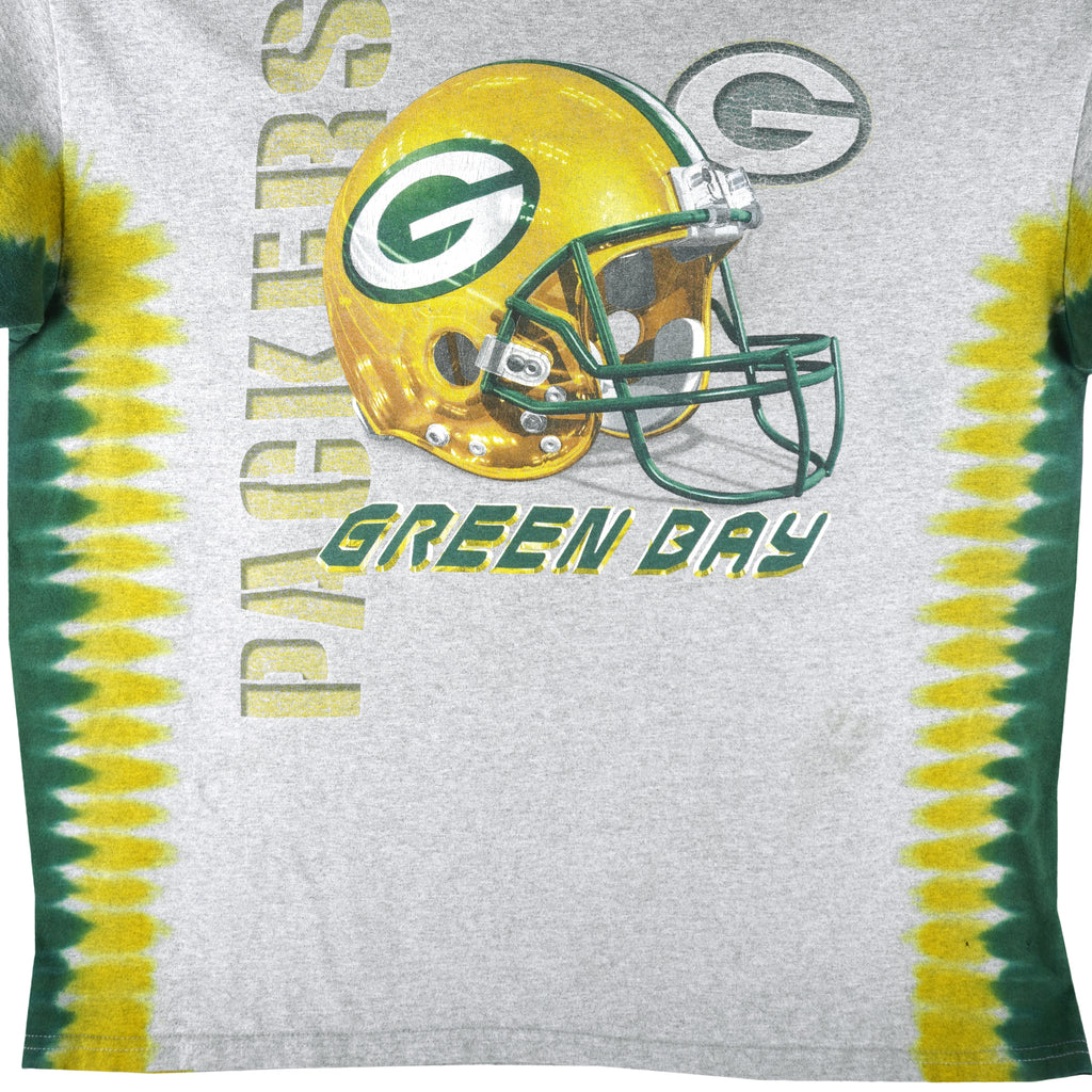NFL - Green Bay Packers Helmet Single Stitch T-Shirt 1990s X-Large Vintage Retro Football