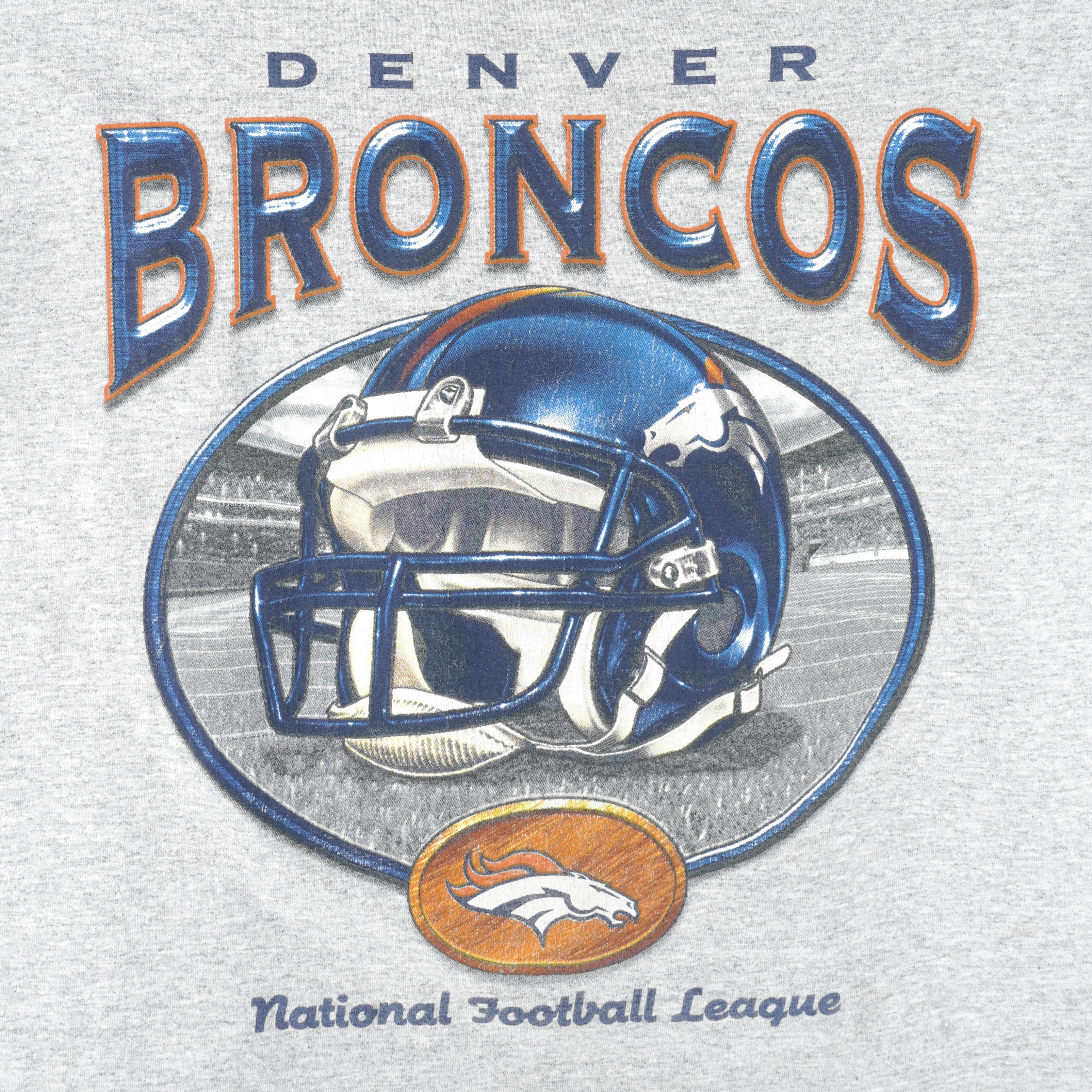 NFL - Denver Broncos Helmet Single Stitch T-Shirt 1990s X-Large Vintage Retro Football