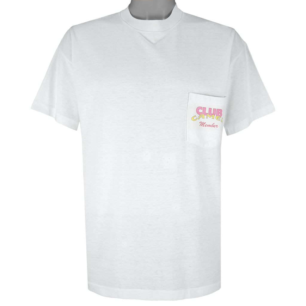 Vintage (Camel) - Beach Club Wish You Were Here T-Shirt 1990s X-Large Vintage Retro