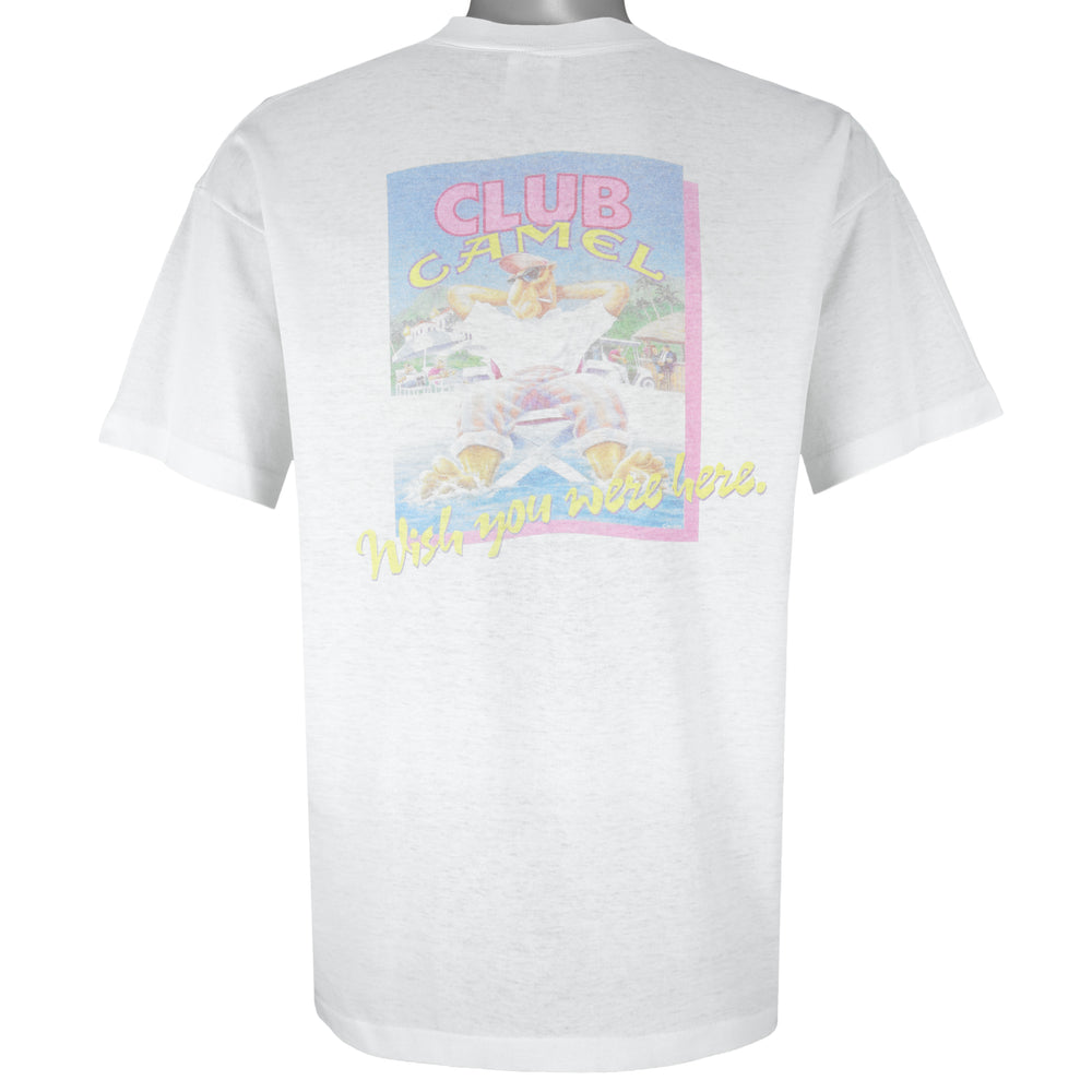 Vintage (Camel) - Beach Club Wish You Were Here T-Shirt 1990s X-Large Vintage Retro