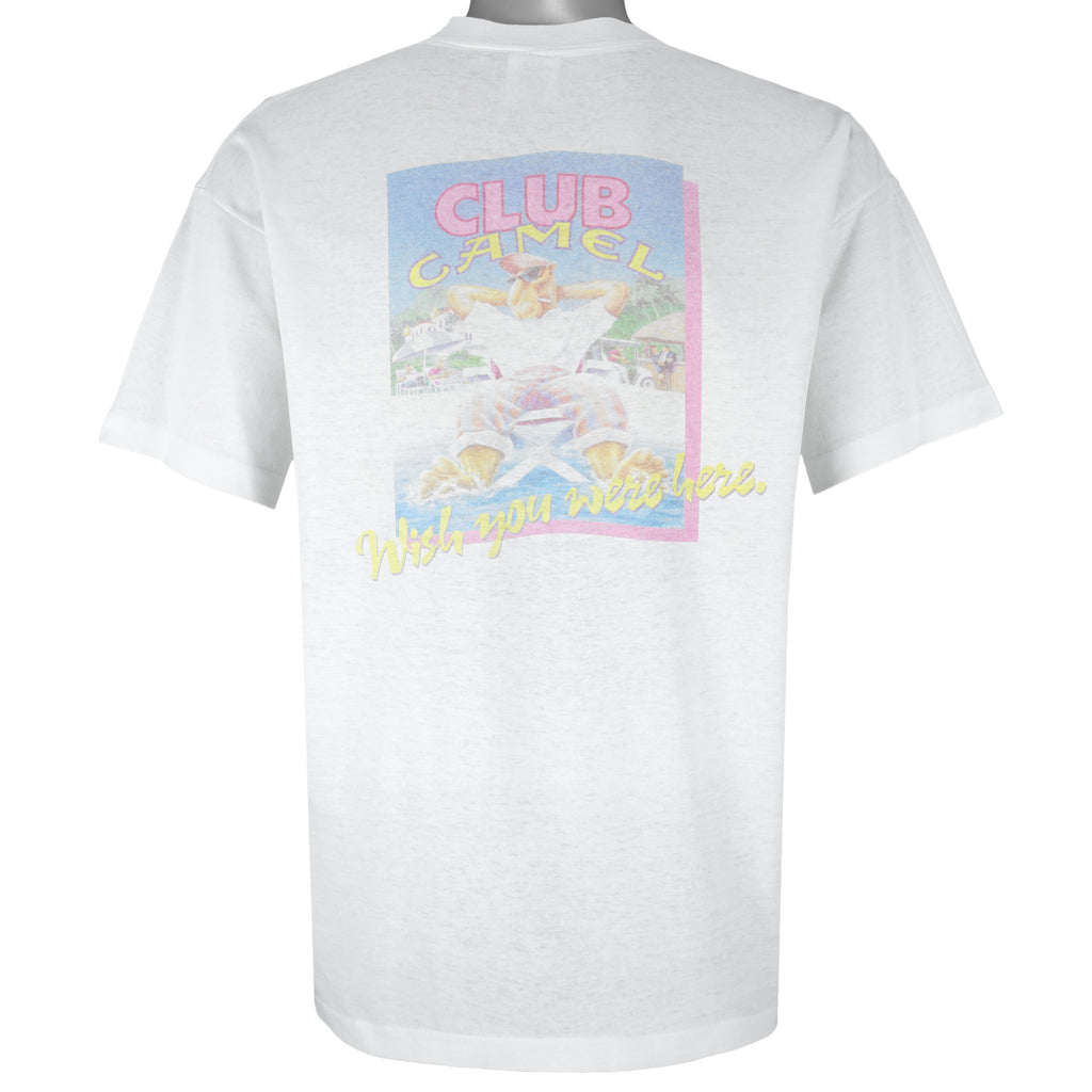 Vintage (Camel) - Beach Club Wish You Were Here T-Shirt 1990s X-Large Vintage Retro
