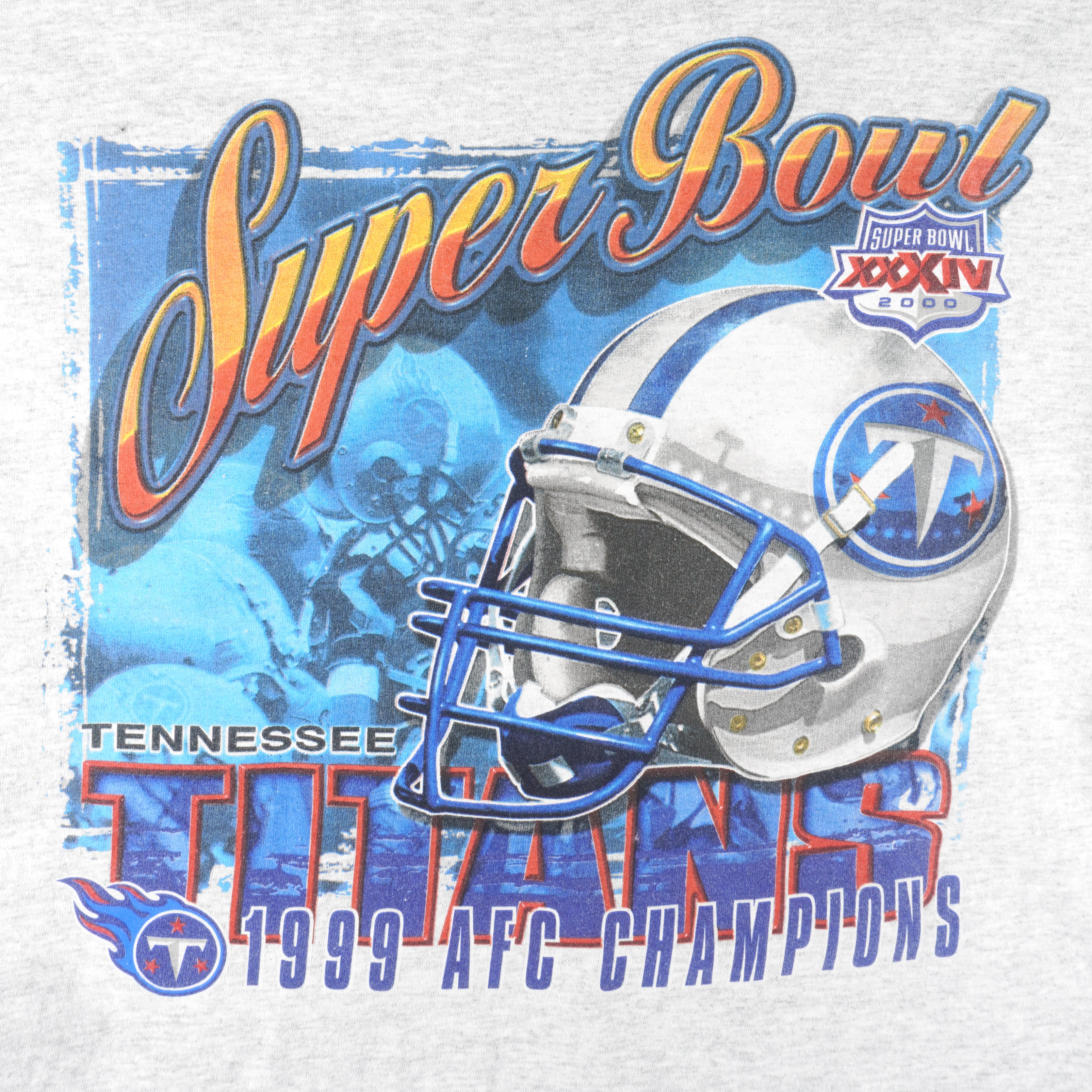 NFL (Logo Athletics) - Tennessee Titans AFC Champions T-Shirt 1999 Large Vintage Retro Football