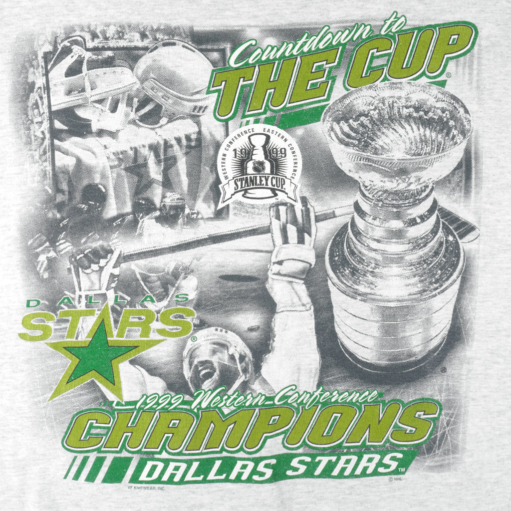 NHL (Delta) - Dallas Stars Western Conference Champs T-Shirt 1999 X-Large Vintage Hockey